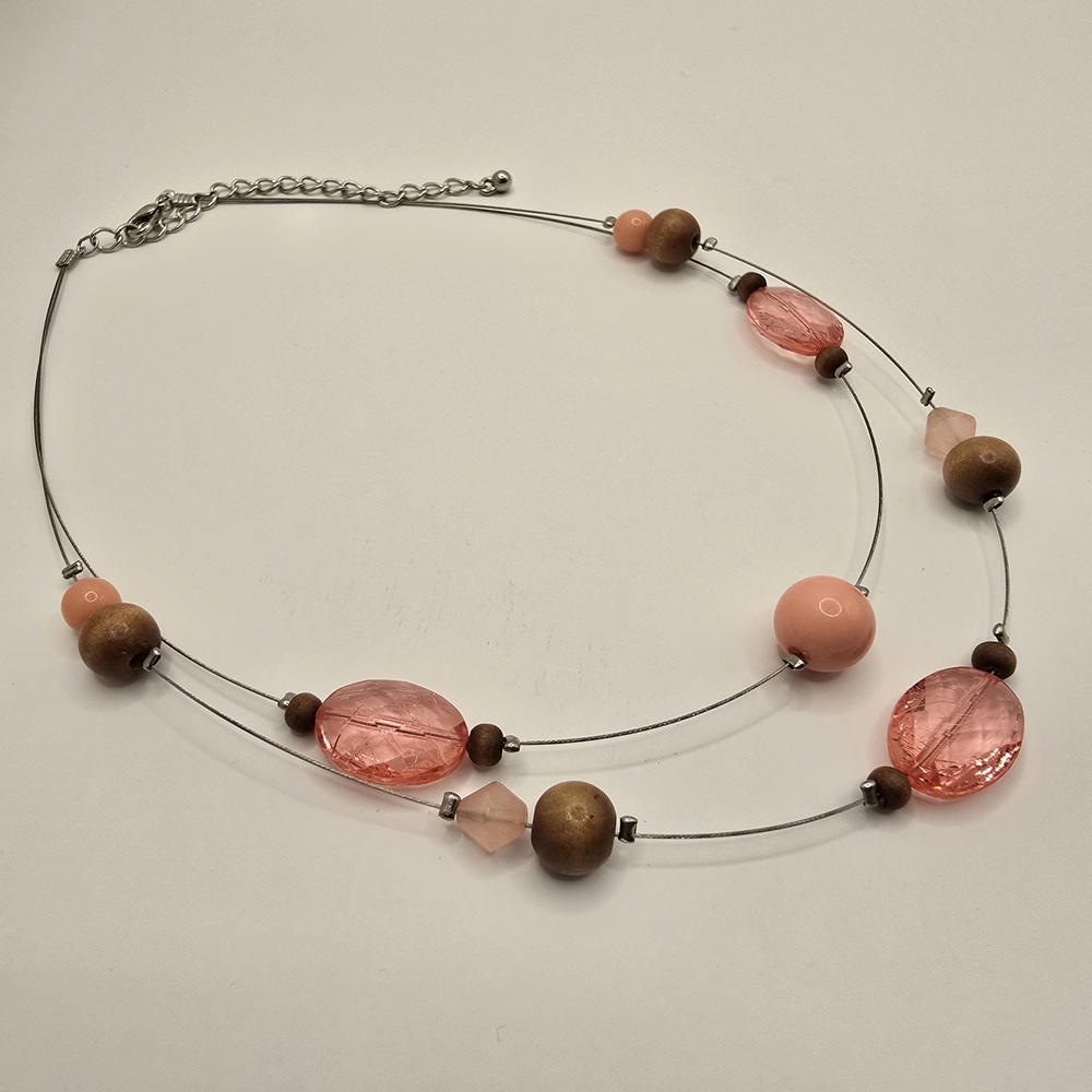 Vintage Maurices Coral Multi-Strand Bead Necklace - Picture 2 of 5